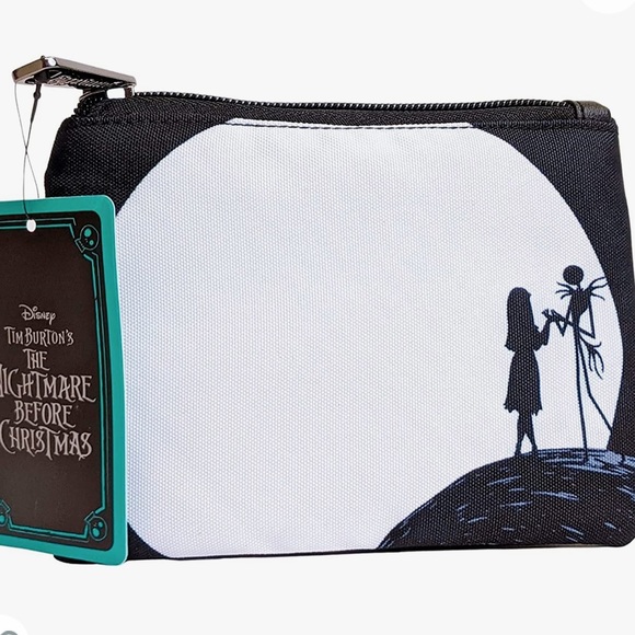 NWT Loungefly Nightmare Before Christmas Jack & Sally Moon Zip Pouch Bag - Picture 2 of 4